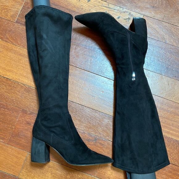 Marc Fisher Pointy-Toe Tall Black Boots Size 10M - Picture 1 of 9